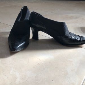 Stuart Weitzman 9 1/2 black leather/wool bootie. PRICE DROP!!!!!